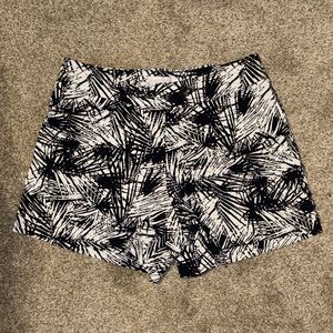 Margaret M Abstract Black and White High Waist Shorts